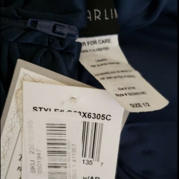 B Darlin Navy Long Prom Bridesmaids Dress 1/2 NWT - Picture 5 of 5